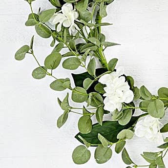 Cream Hydrangea and Eucalyptus Wreath