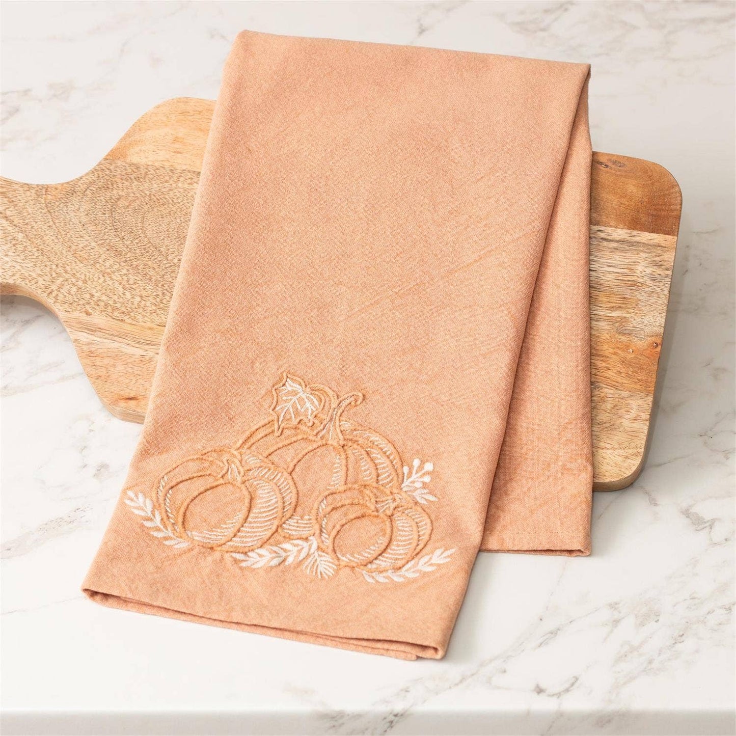 Tea Towels - Pumpkin Embroidery