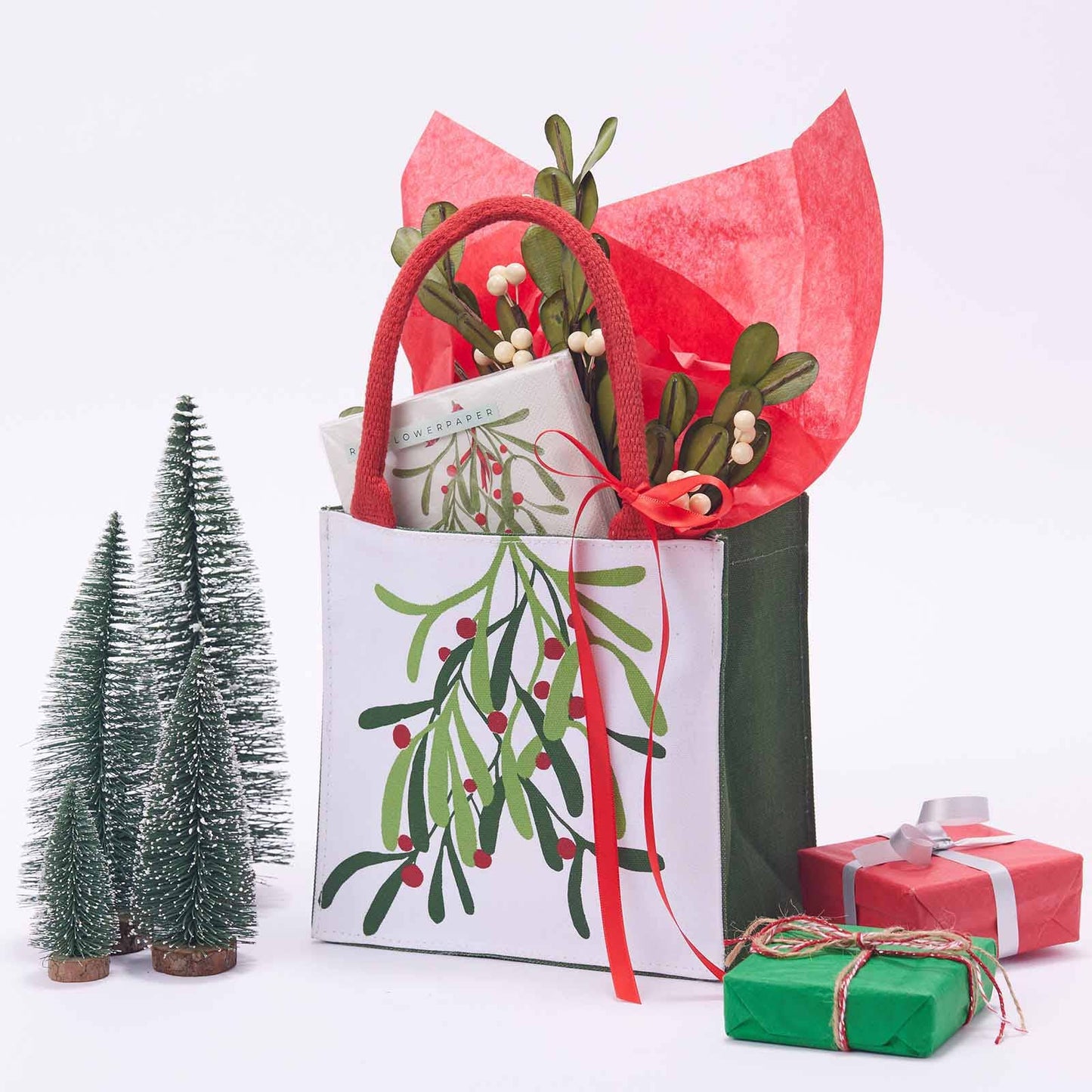 MISTLETOE Itsy Bitsy Reusable Gift Bag Tote