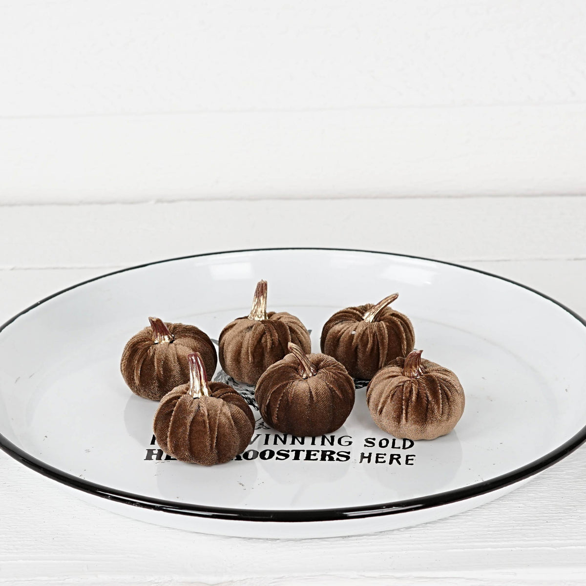 Brown velvet pumpkins
