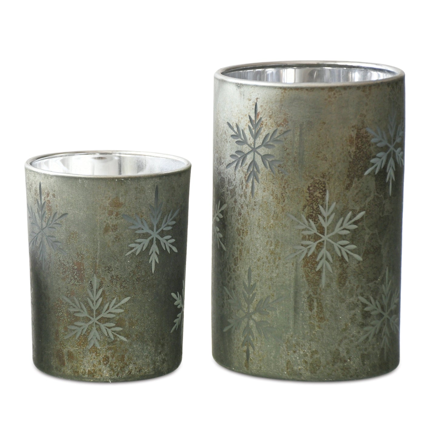 Green Snowflake Candle Holder