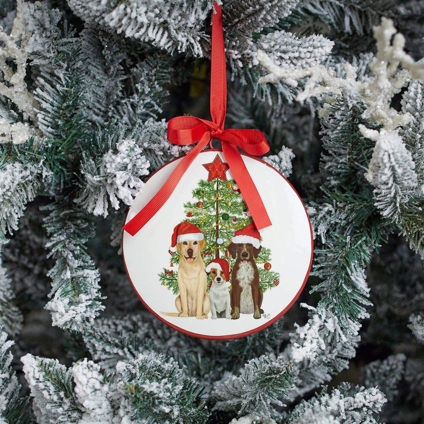 Dogs Iron Disk Ornament