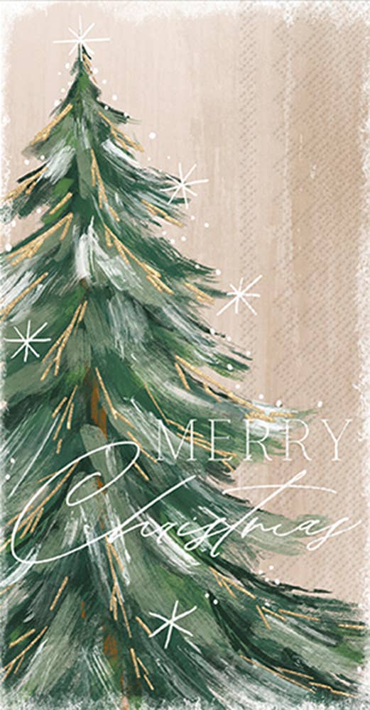 Guest Towels-Gilded Painterly Tree Christmas
