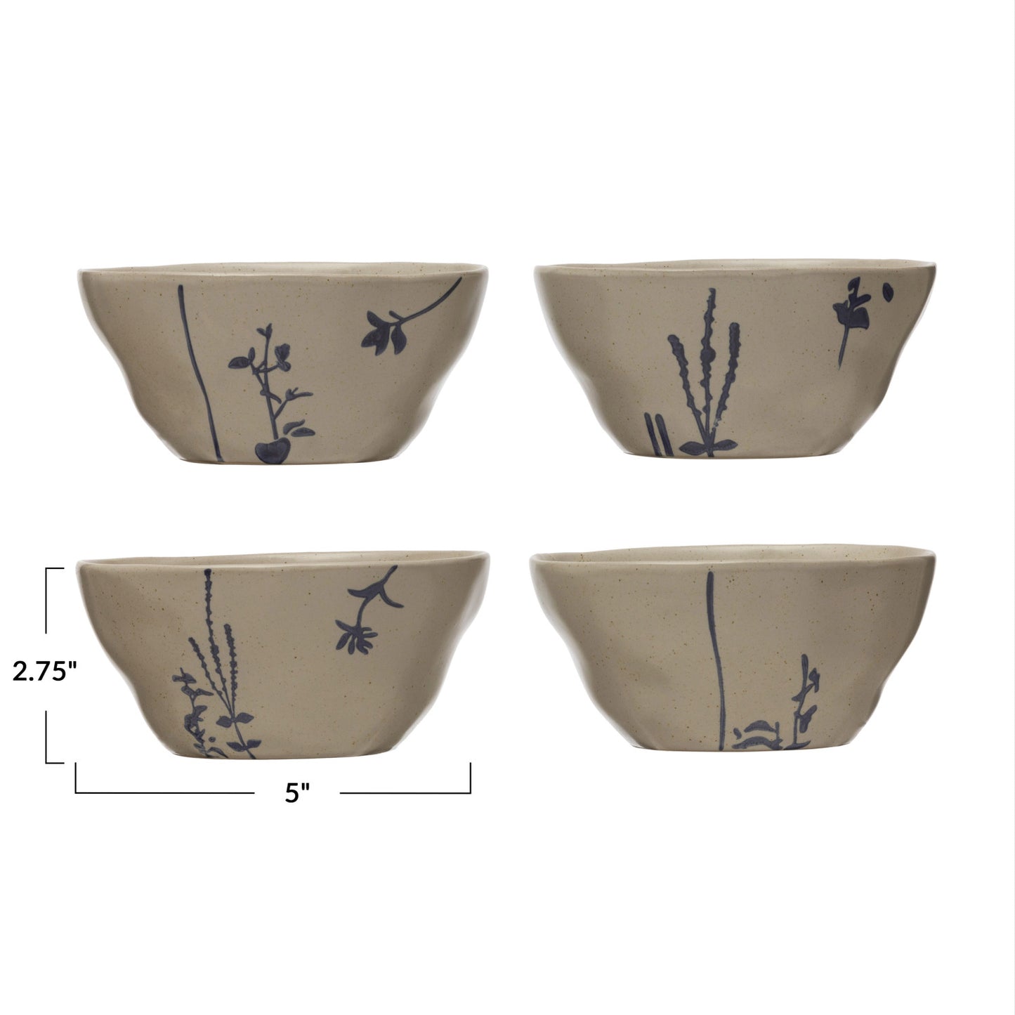 Blue Botanical Stoneware
