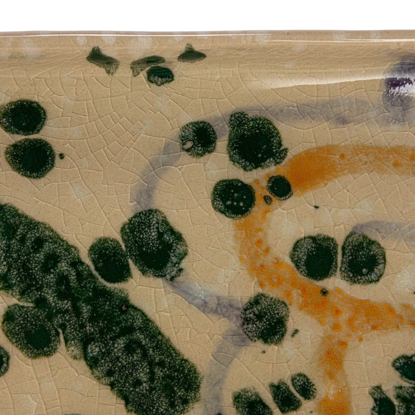 Abstract Platter Hand-Painted Stoneware
