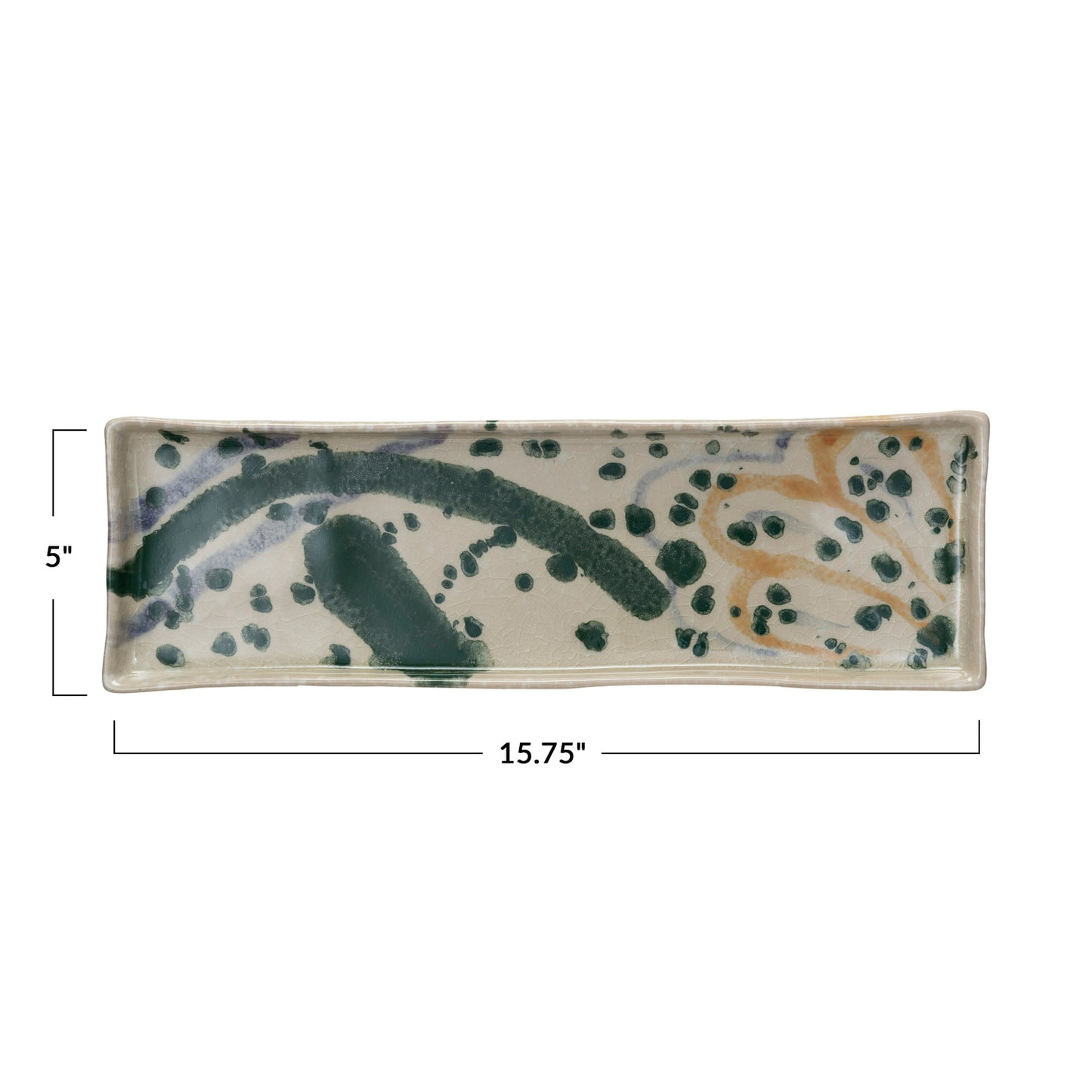Abstract Platter Hand-Painted Stoneware