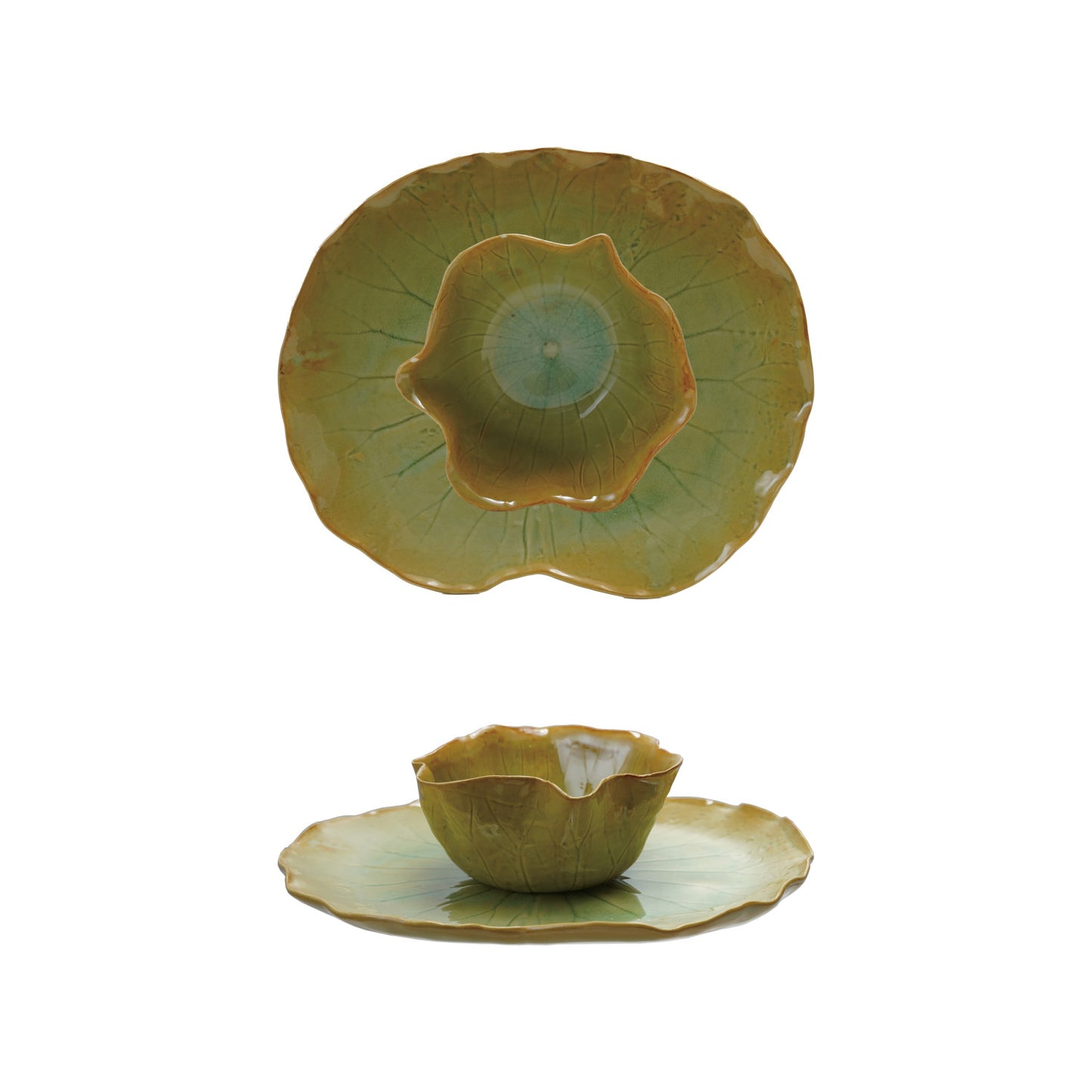 Water Lily Plate with Bowl