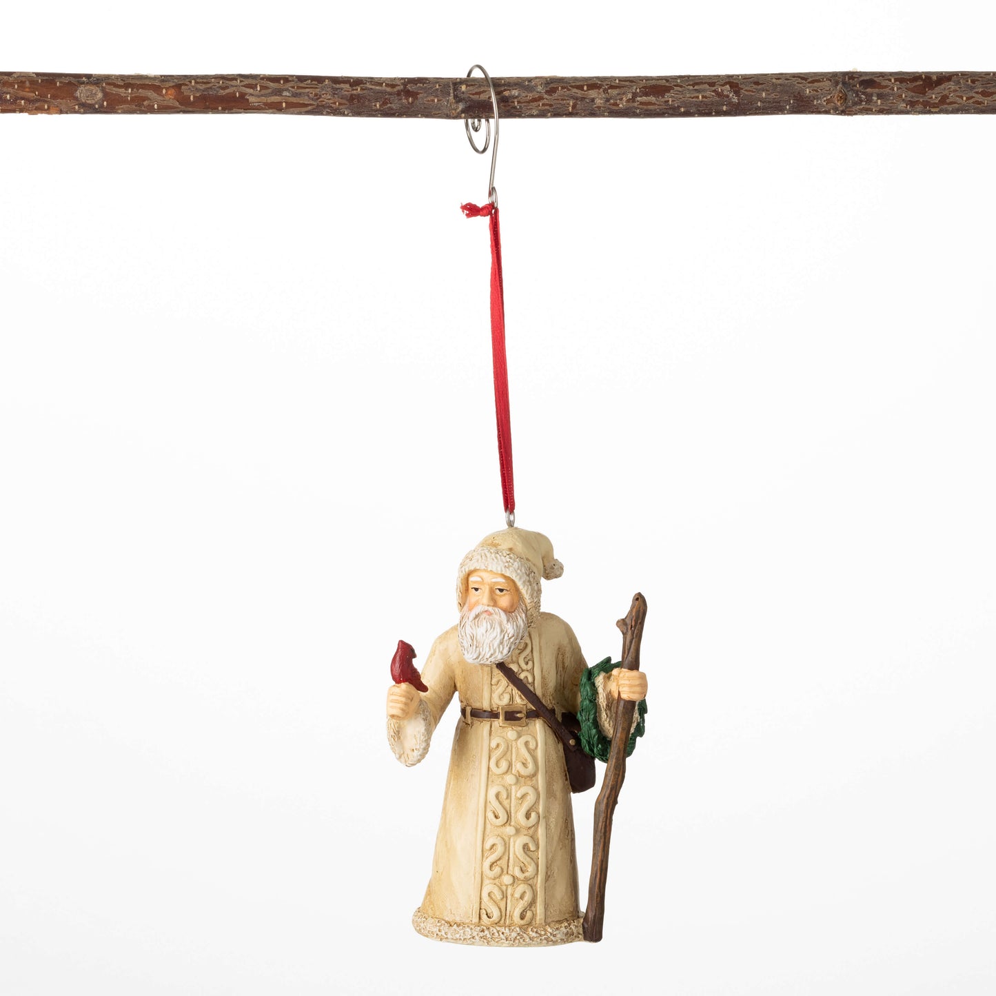 Santa w/Bird Ornament