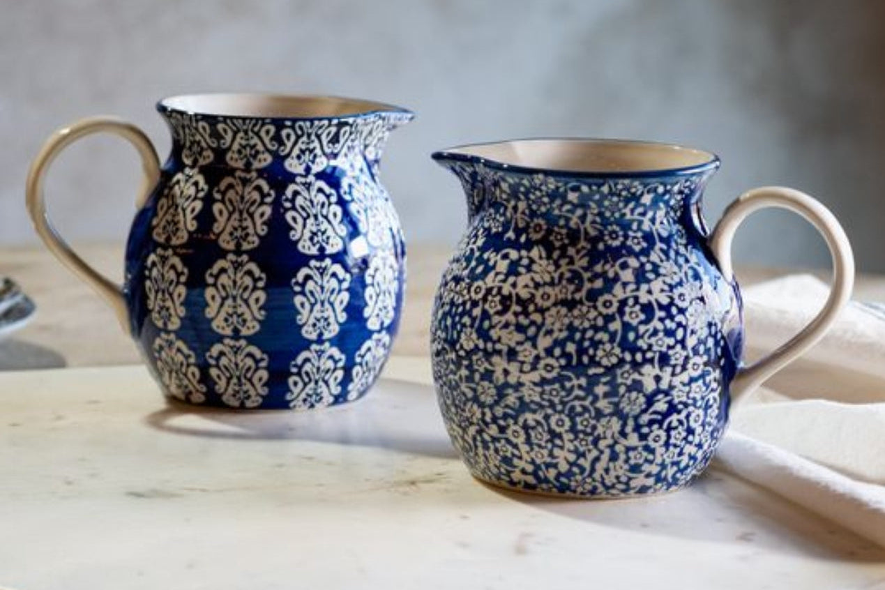 Blue Floral Pitcher