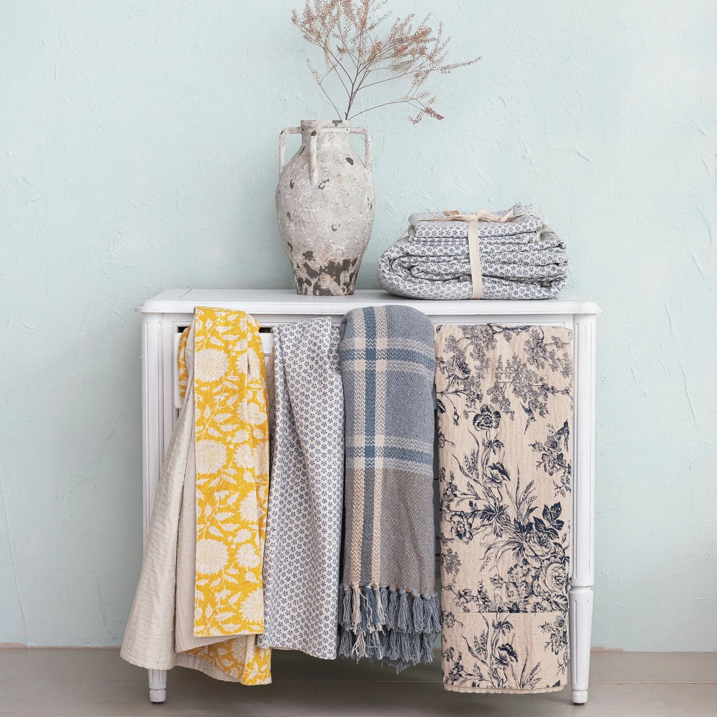 Cotton Chambray Printed Throw