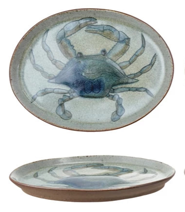 Sea Life Hand-Painted Stoneware Platter