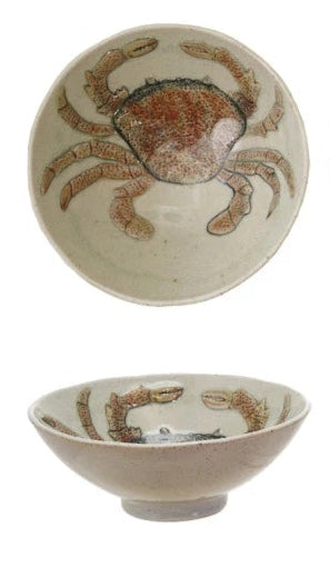 Sea Life Hand-Painted Stoneware Bowl