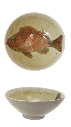 Sea Life Hand-Painted Stoneware Bowl