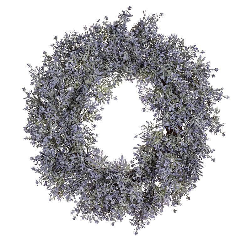 Purple Floral Sprig Wreath-21"D