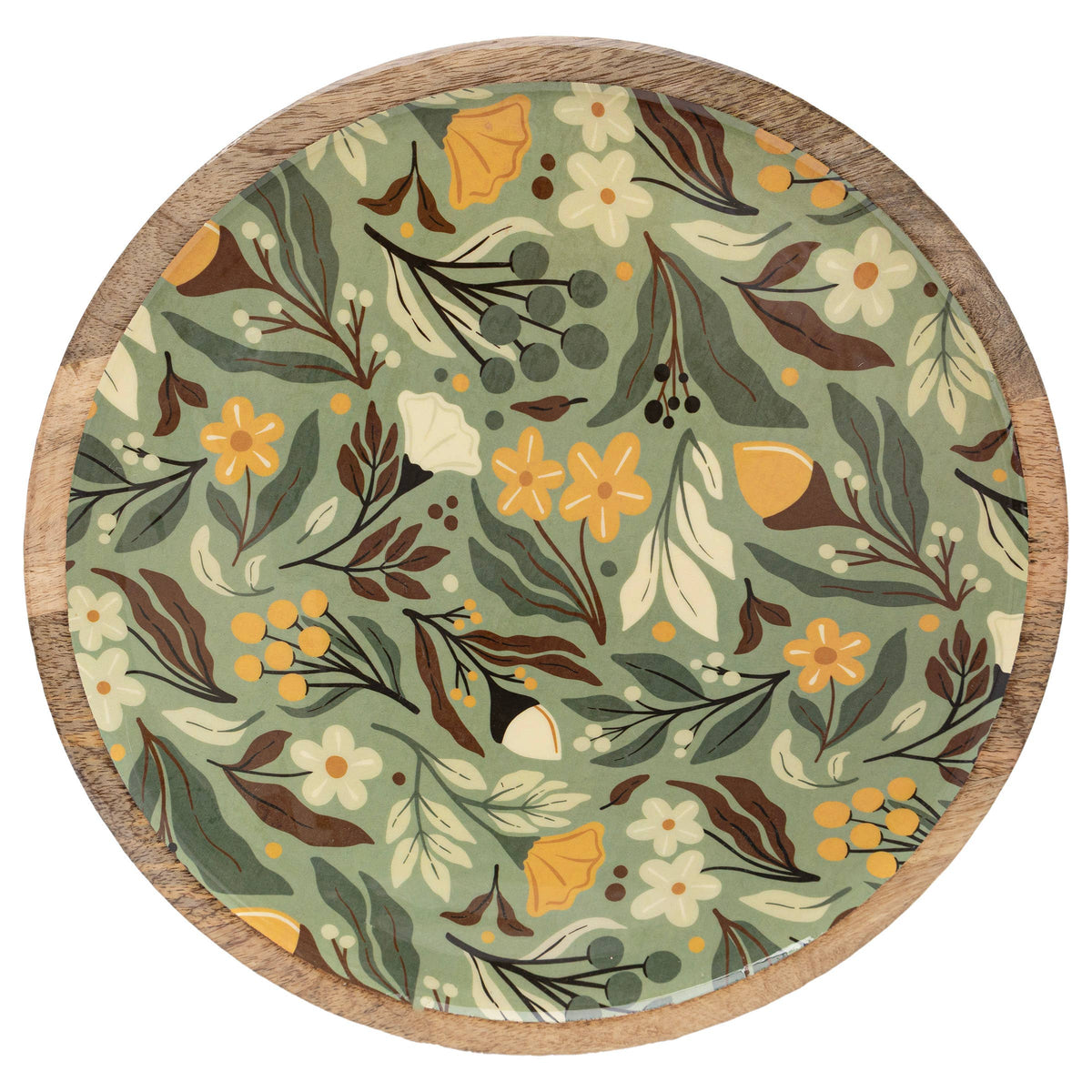 Autumn Acorn Round Platter 14"