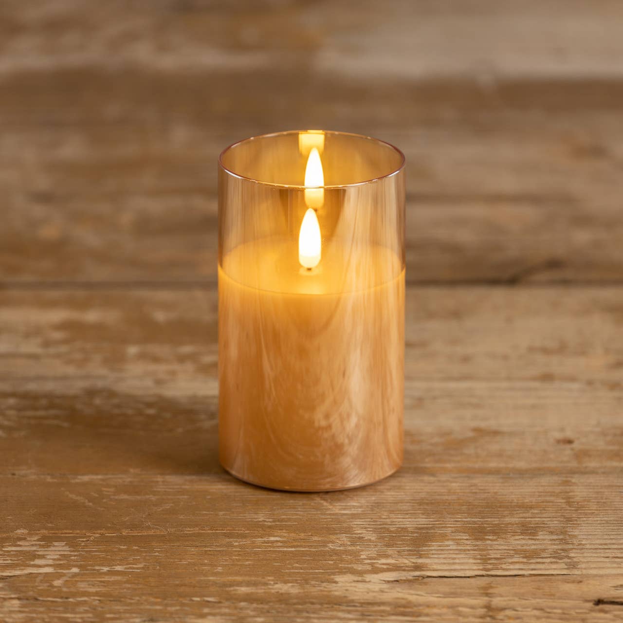 5" CHAMPAGNE 3D FLAME CANDLE