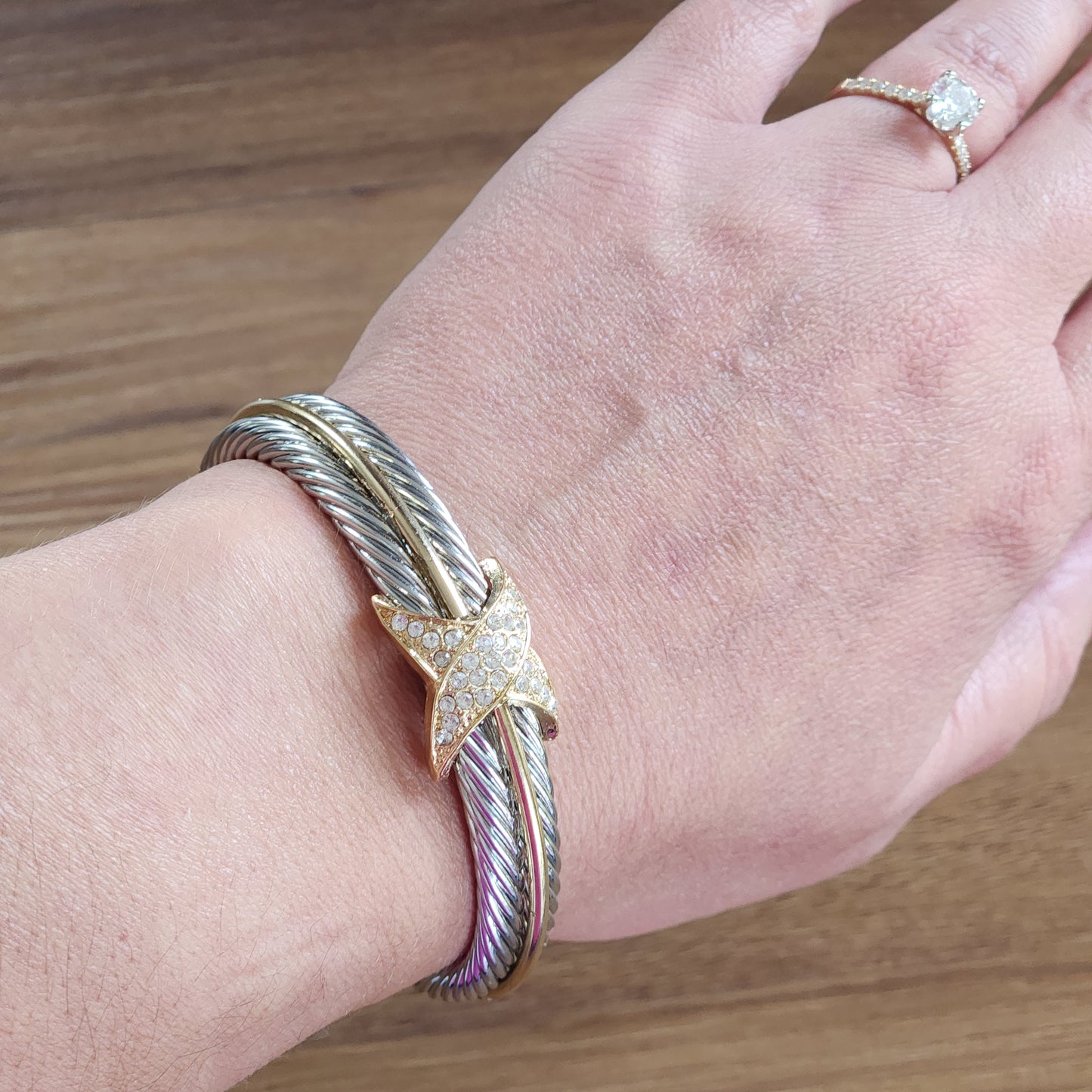 Double Cable Crossover Bracelet