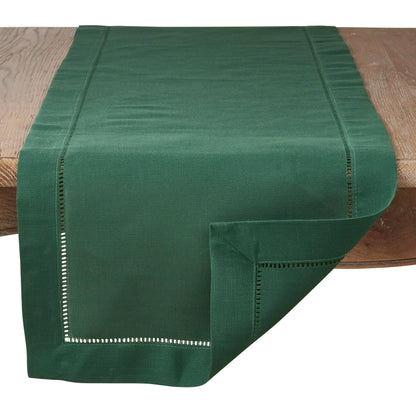 Emerald Green Hemstitch Table Runner