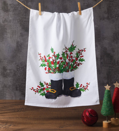 Santa Boots Kitchen Towel