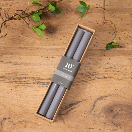 Slate Grey Taper Candle