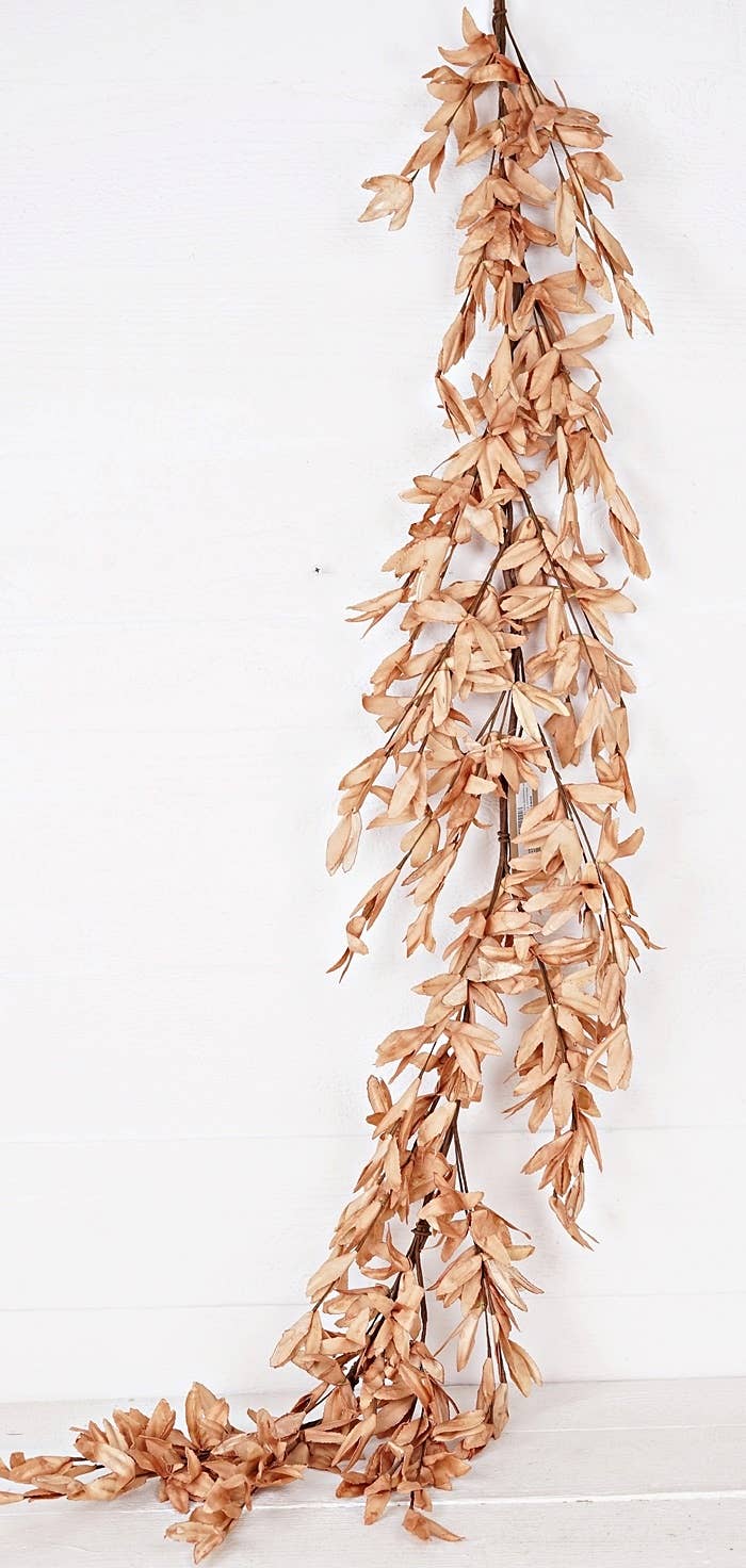 Tea-Stained Herb Leaves Garland 5ft