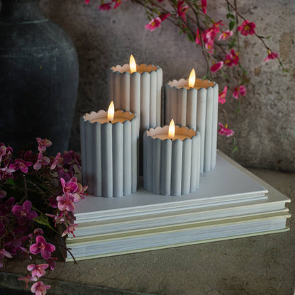 6" GREY CEMENT 3D FLAME CANDLE