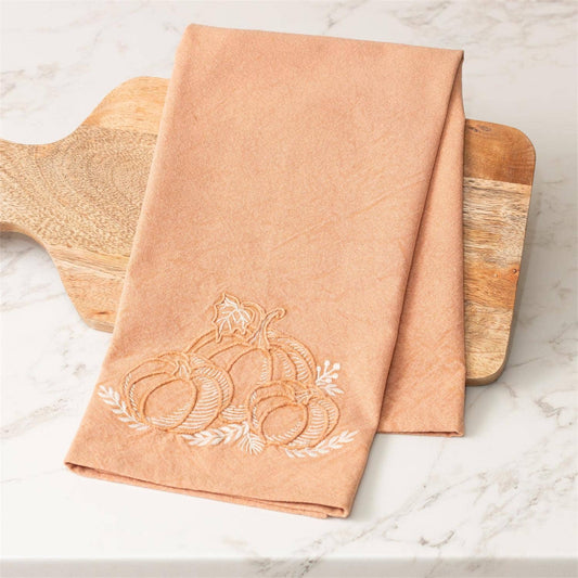Tea Towels - Pumpkin Embroidery