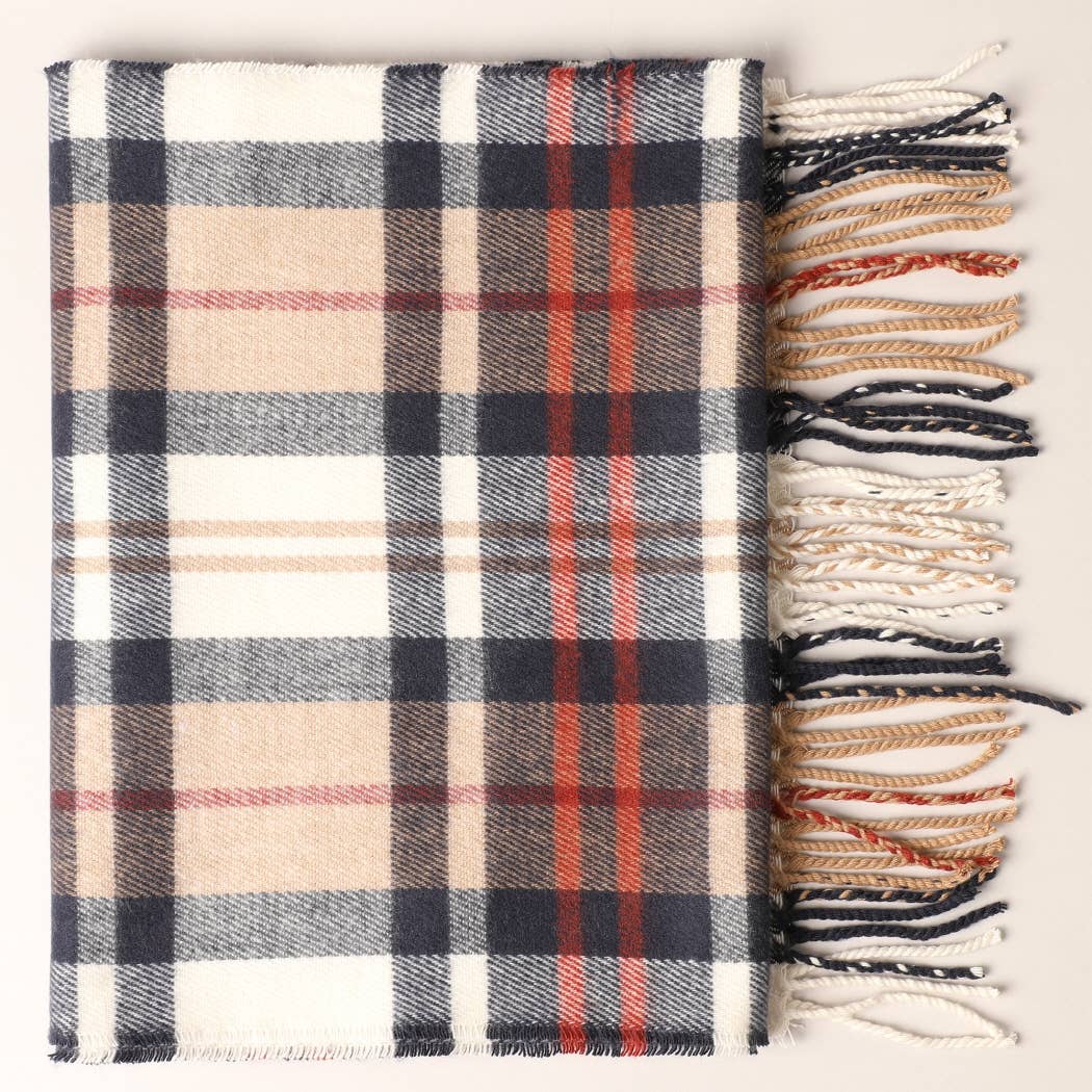 Cashmere Feel Plaid Scarf