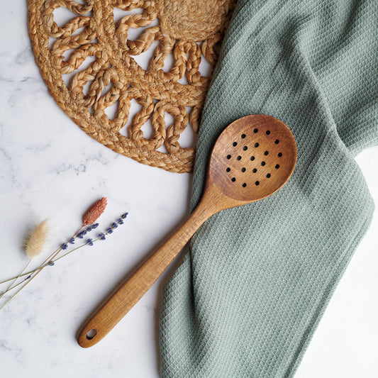 13" Wooden Strainer Spoon