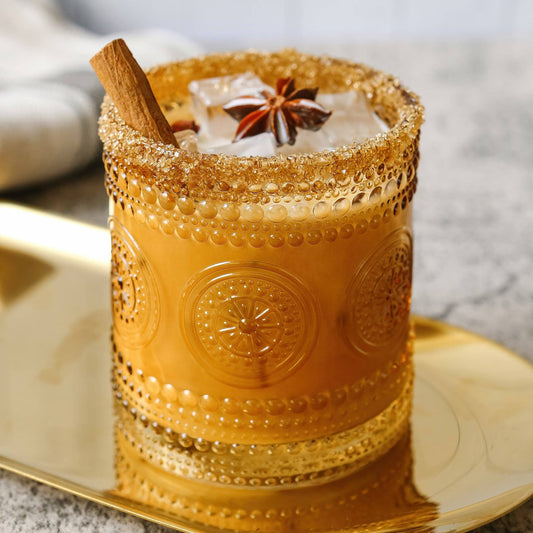 Hobnail Amber Old Fashion Glass