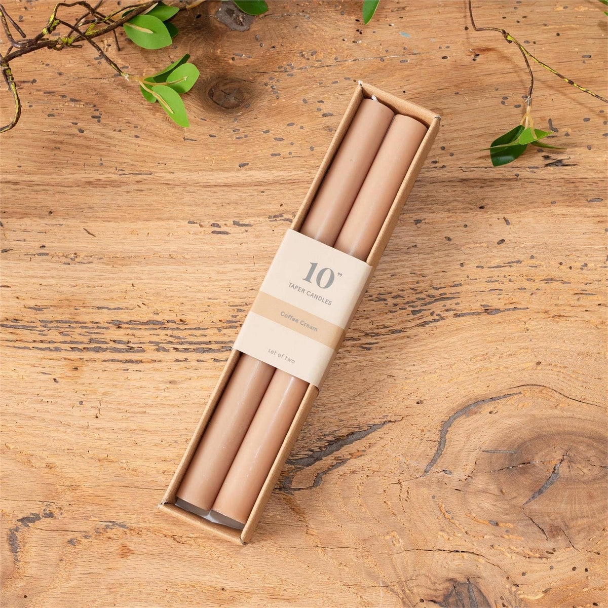 Coffee Cream Taper Candle