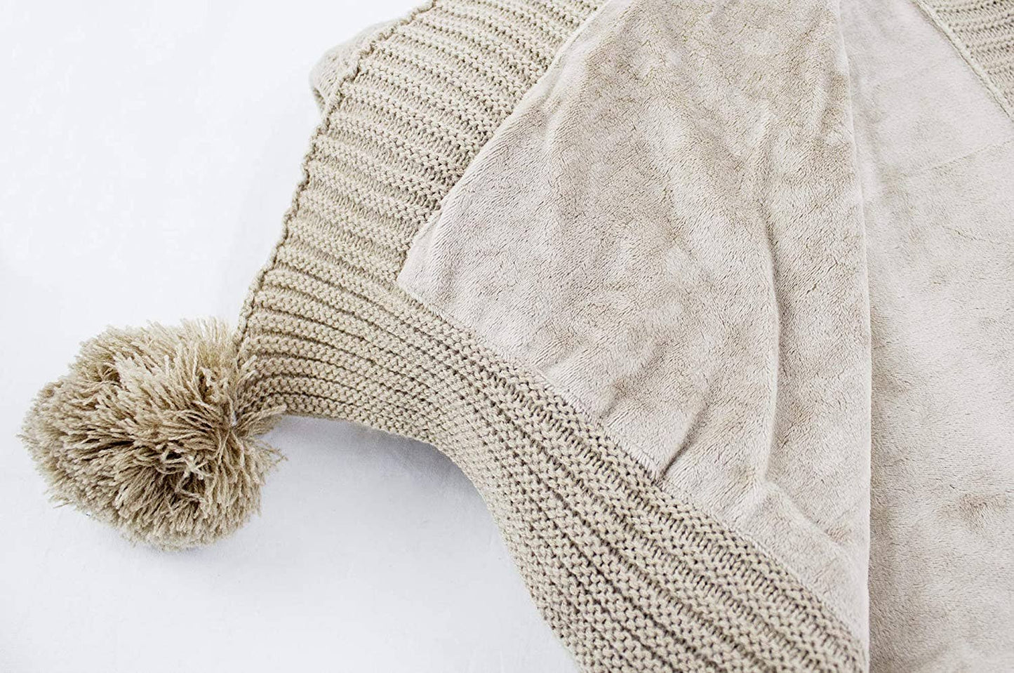 Taupe Cable Knit Throw Blanket