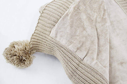 Taupe Cable Knit Throw Blanket
