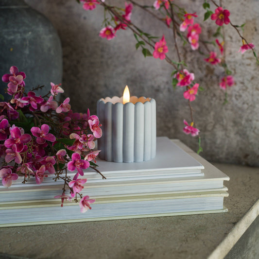 GREY CEMENT 3D FLAME CANDLE