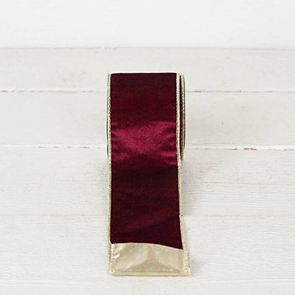 Wired Ribbon-Burgundy Velvet