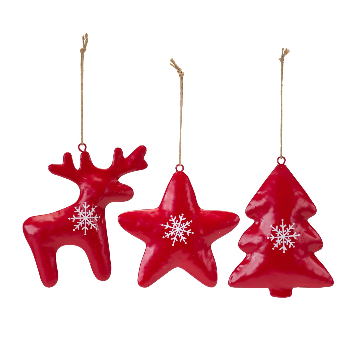 Red Scandi Iron Ornaments