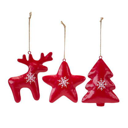 Red Scandi Iron Ornaments