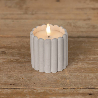 GREY CEMENT 3D FLAME CANDLE