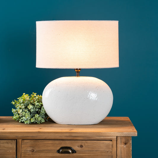 Terra Cotta + Linen Table Lamp