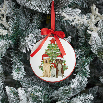 Dogs Iron Disk Ornament