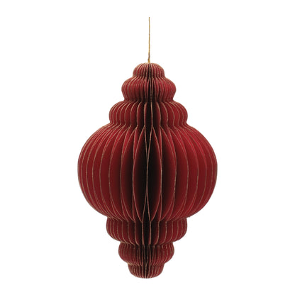 8" Burgundy Paper Ornament