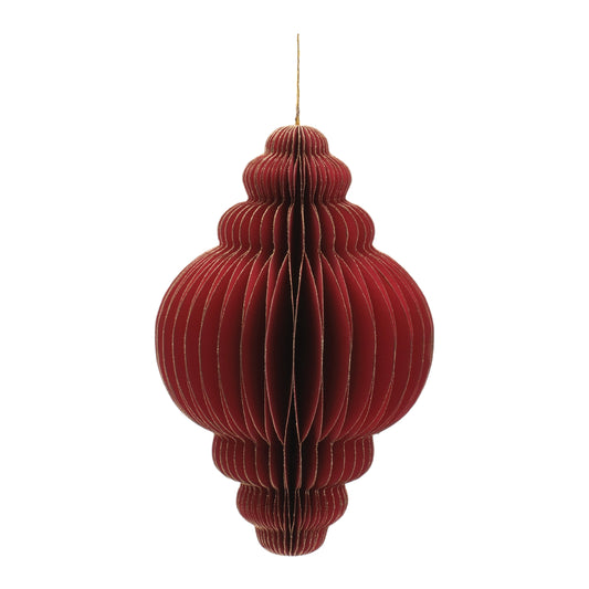 8" Burgundy Paper Ornament