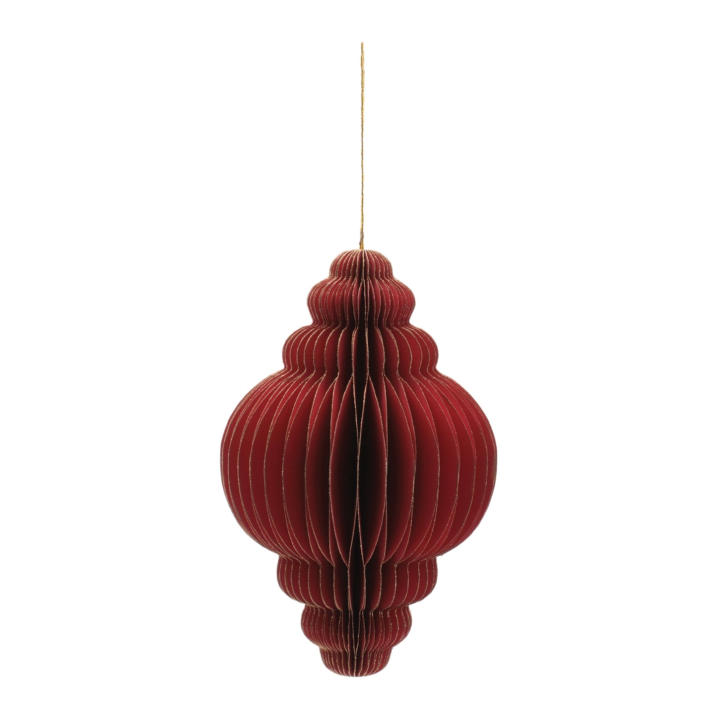 8" Burgundy Paper Ornament