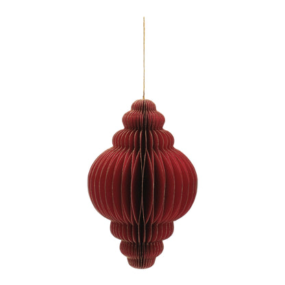 8" Burgundy Paper Ornament