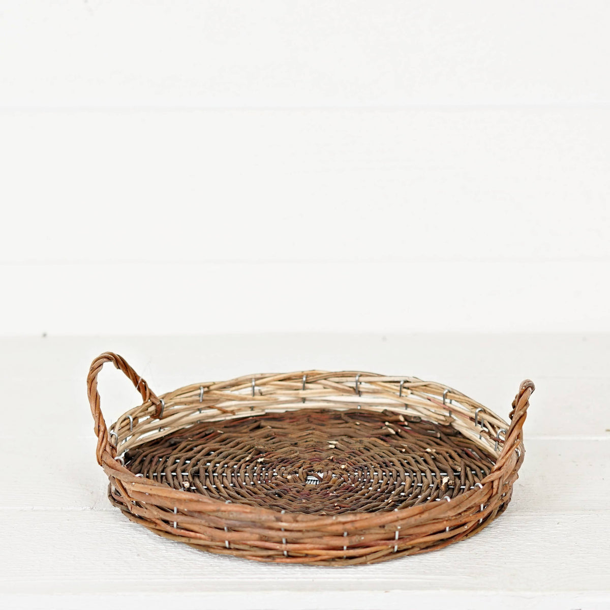 Flat Willow Basket w/ Handles