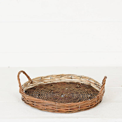 Flat Willow Basket w/ Handles