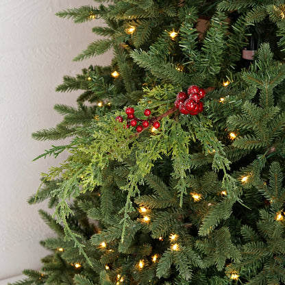 Sparkle Cedar and Red Berry Spray