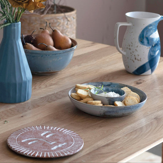 Hand-Painted Stoneware Chip and Dip