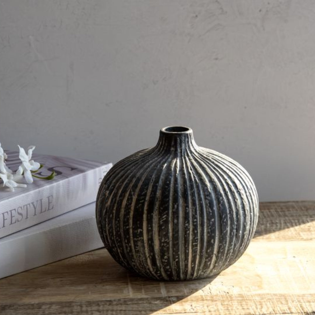 Charcoal Ball Vase