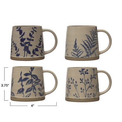 Blue Botanical Stoneware